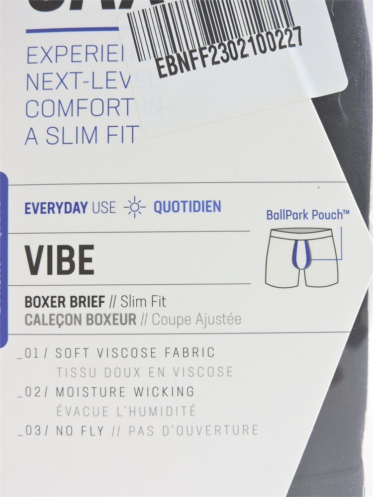 Police Auctions Canada - Men's Saxx Vibe Slim Fit Ballpark Pouch Boxer  Briefs, 2 Pack - Size L (518703L)