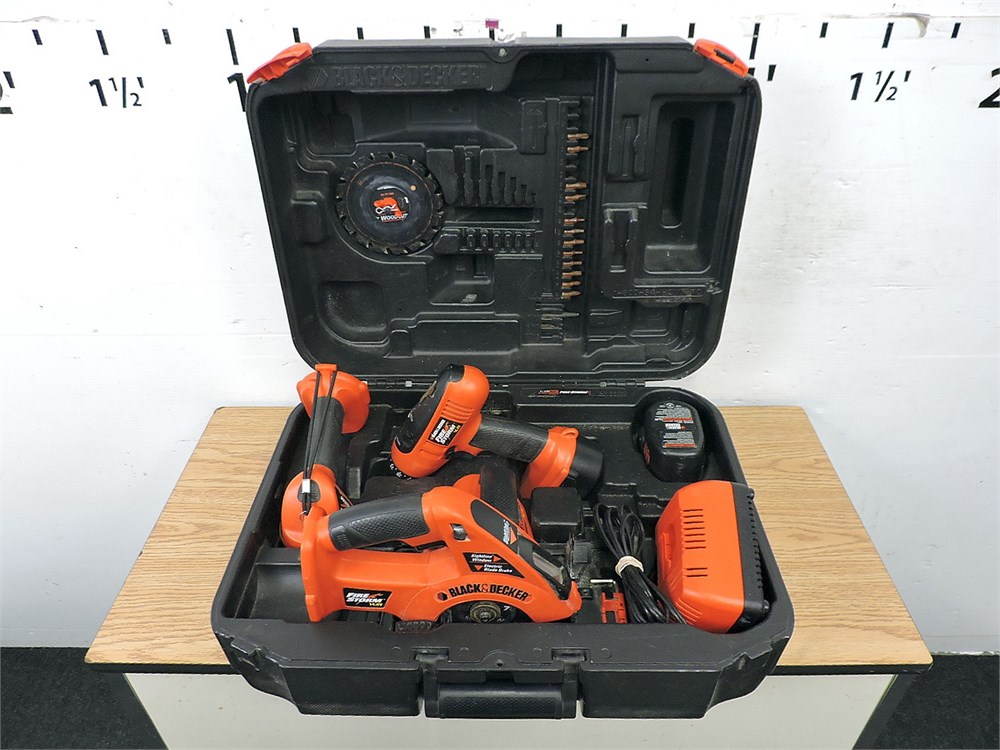 Police Auctions Canada - Black & Decker FireStorm Cordless 14.4V Tool Combo  Set with Case (236446A)