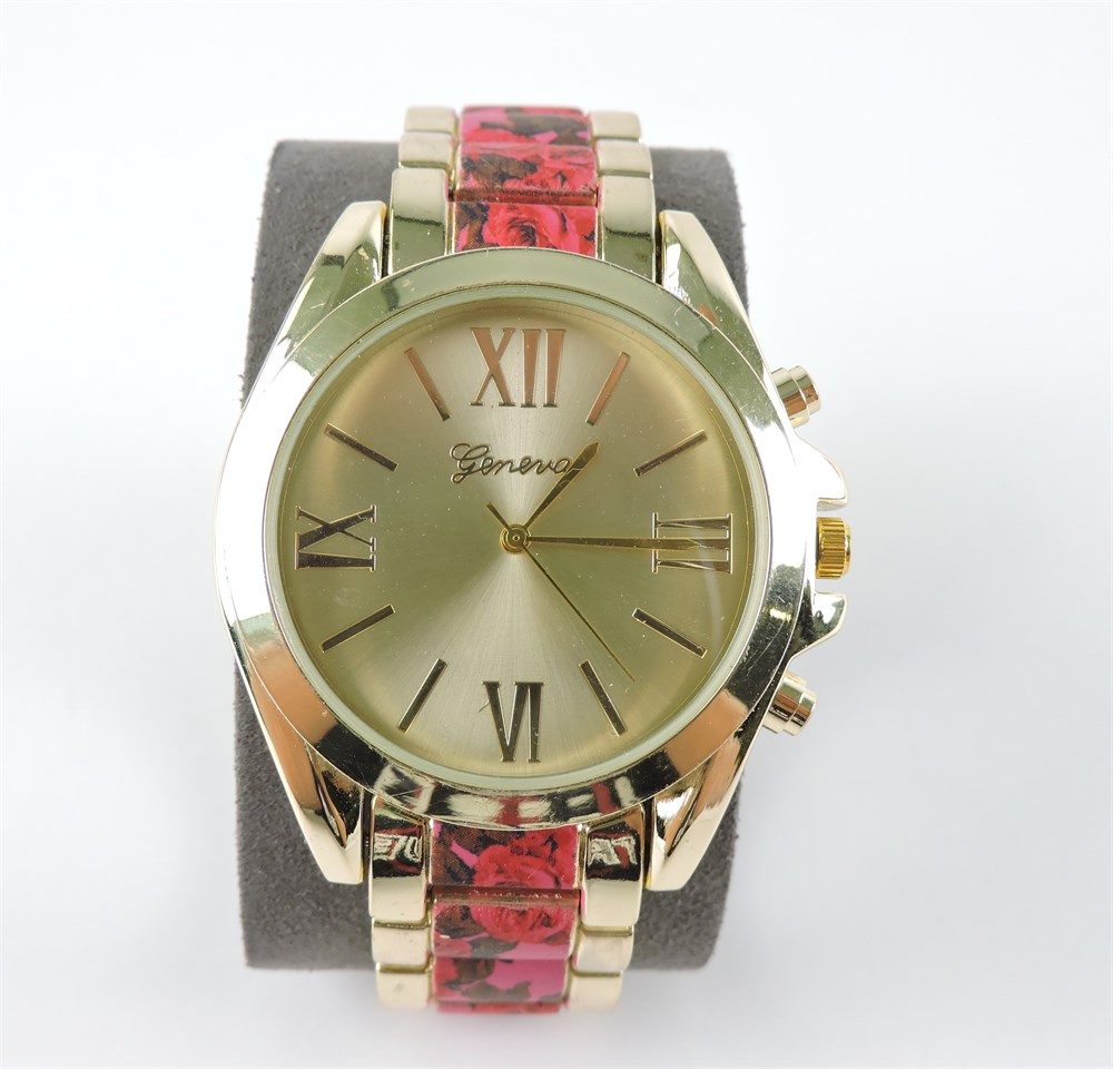 Geneva floral sale print watch