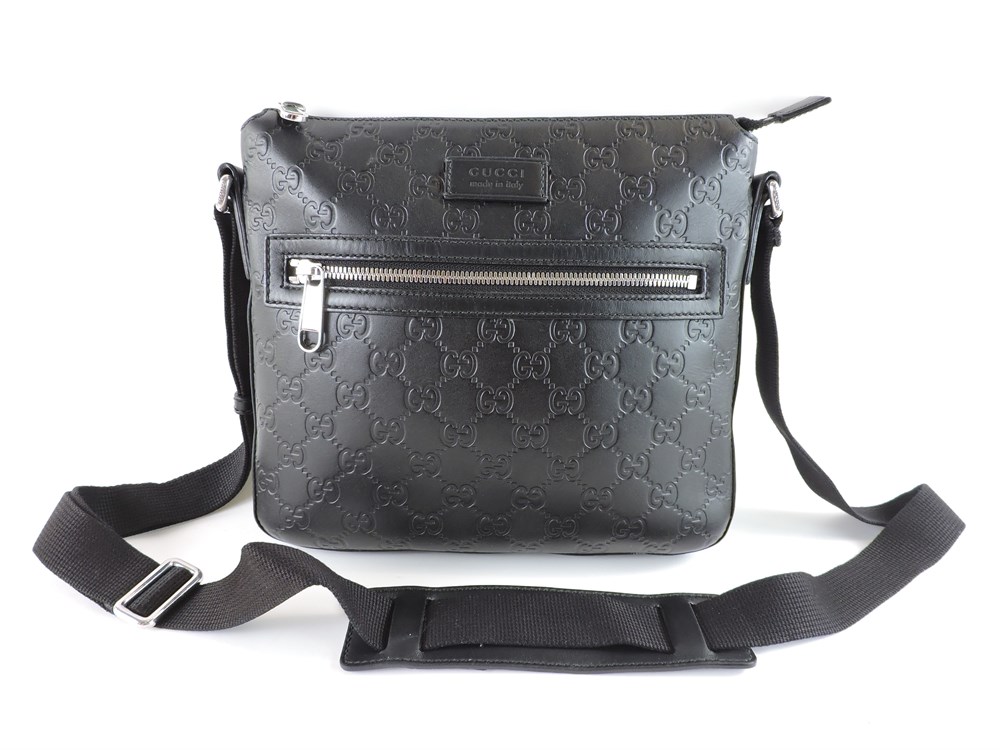 Police Auctions Canada - GUCCI GG Embossed Guccissima Leather Crossbody Bag  (514835L)