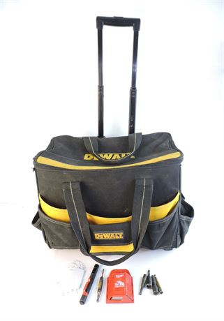 DeWalt Luggage Storage Unit with Assorted Electrical Supplies & Tools  (256584A)