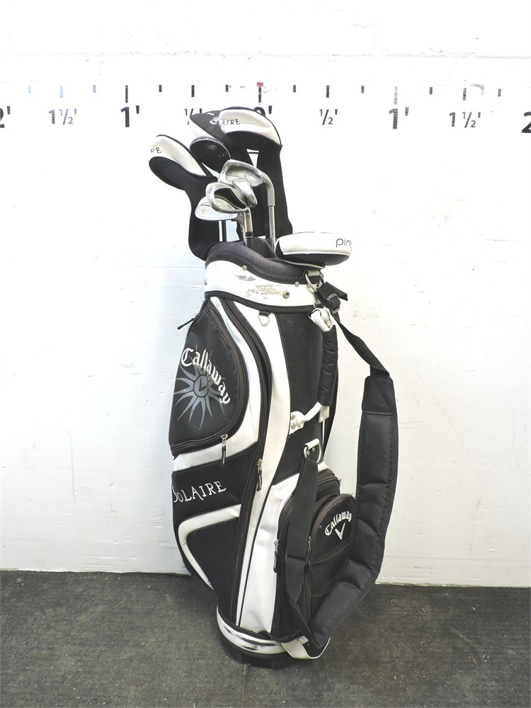 Callaway Solaire Golf Bag 9 Dividers with Rain Cover Black White