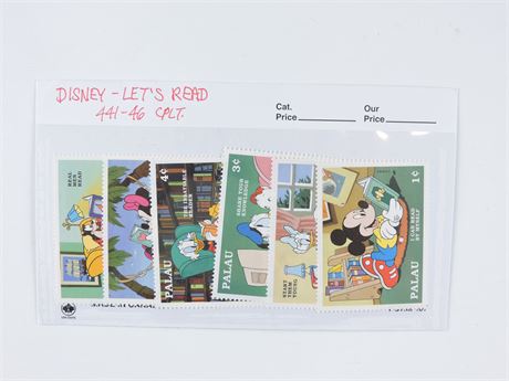 (6) Palau Disney Characters & Reading Stamps (256772C)