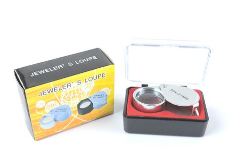 Foldable Triplet Jeweler's Loupe Magnifying Glass with Case (520605H)