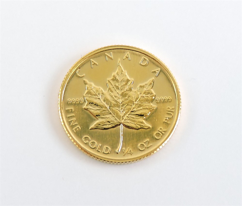 Police Auctions Canada - 1988 Canadian Maple Leaf $10 Dollar 1/4oz 9999 Fine  Gold Coin (293812C)