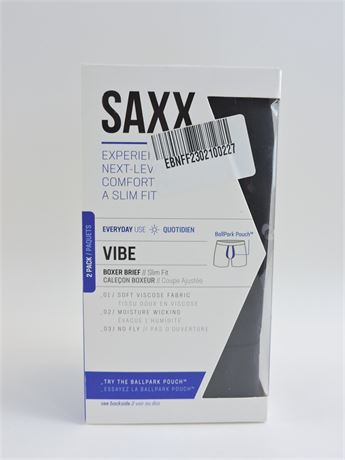 Police Auctions Canada - Men's Saxx Vibe Slim Fit Ballpark Pouch Boxer  Briefs, 2 Pack - Size L (518703L)
