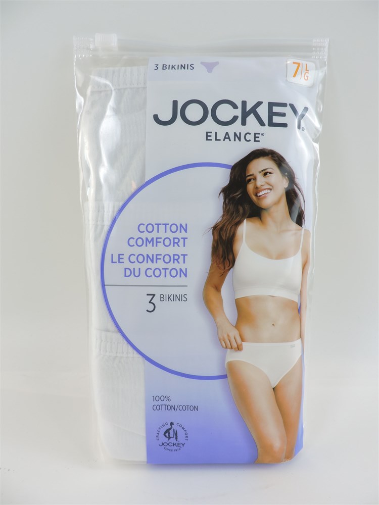 Women's Jockey Elance Bikini Panties, 3 Pack - Size 7/L (516925L) - Police  Auctions Canada