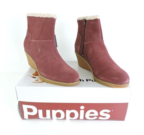 Women's Hush Puppies Ani Hyde Waterproof Suede Ankle Boots, Size 9.5 (223760L)