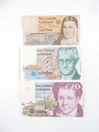 Lot of (3) Irish Banknotes (276260C)