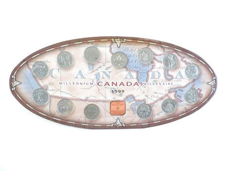 1999 Canadian Millennium 25 Cent 13-Piece Quarter Coin Set (516459C)