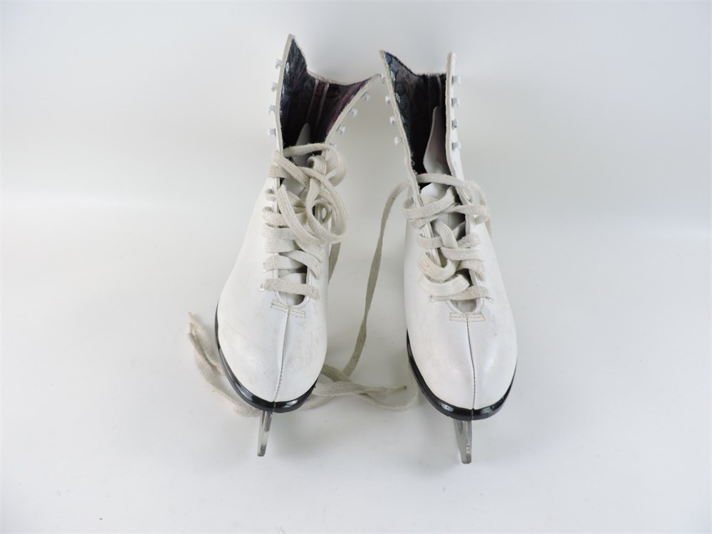 LANGE Classic Women's White Figure Skating Ice Skates Made in Canada USA  Size 7N