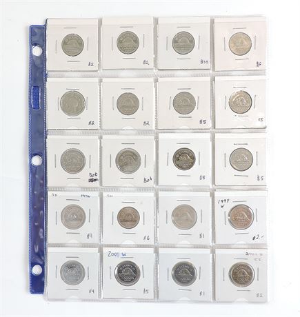 (21) 1961-2001 Canada 5 Cent Coins (275656C)