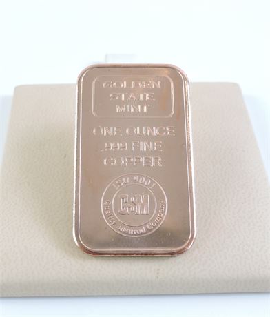 One Ounce of Golden State Mint .999 Fine Copper (516508C)