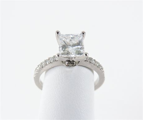18K White Gold & Platinum Diamond Engagement Ring (255774F)
