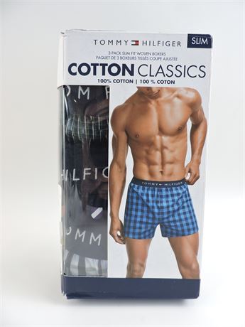 Tommy Hilfiger Men's 3 Pack Cotton Classics Boxer Briefs, Grey \ Black,M -  US