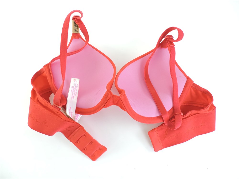 Victoria's Secret Pink Everywhere Push Up Bra Size 34DD And Panty Set NEON