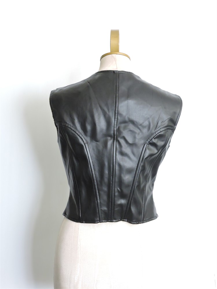 Police Auctions Canada - Women's Zara Faux Leather Sleeveless Cupped  Corset-Style Top - Size L (517227L)