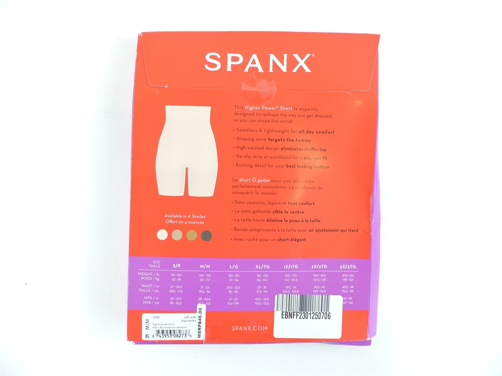 Police Auctions Canada - Women's Spanx Higher Power High-Waisted Shaper  Short, Size M (516913L)