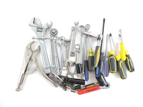 Assorted Tools: Wrenches/Irwin Vice Grips Plier/Screwdrivers/More (287380A)