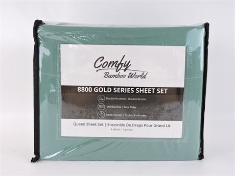 Comfy Bamboo World 4-Piece Sheet Set, Queen Size (260743H)