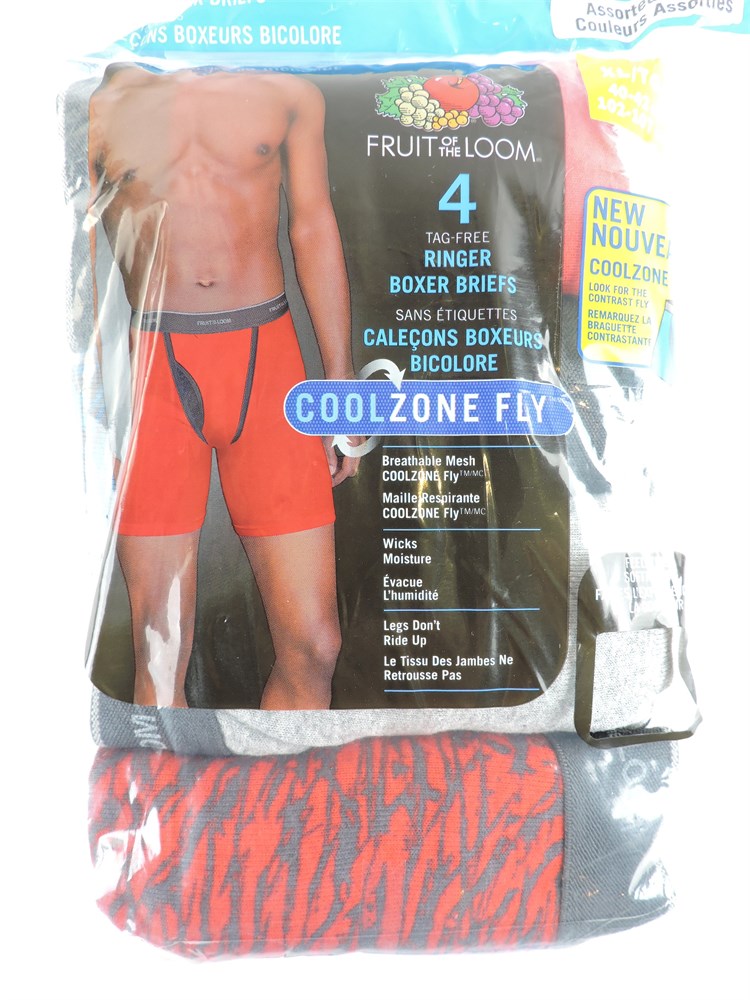 Police Auctions Canada - Men's Fruit of the Loom 4-Pack Assorted Ringer  Boxer Briefs, Size XL (264990L)