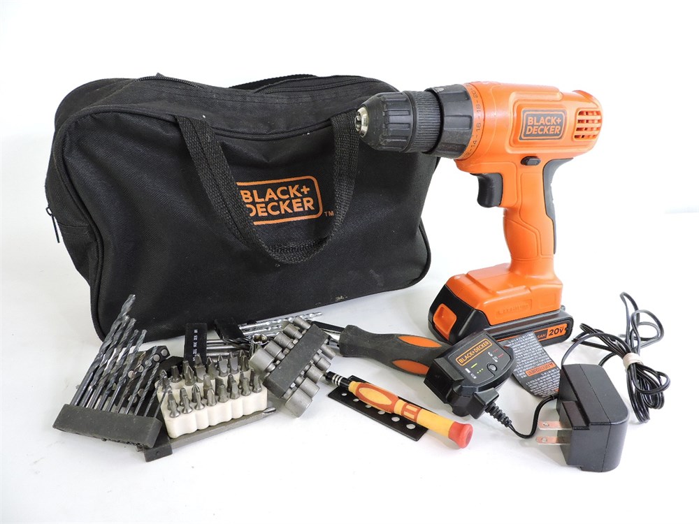 Police Auctions Canada - Black & Decker LD120 20V Drill Driver with Tool  Bag/Accessories/Bits (264310A)