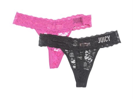 Police Auctions Canada - (2) Women's Juicy Couture Intimates Lace Thongs -  Size XL (518936L)