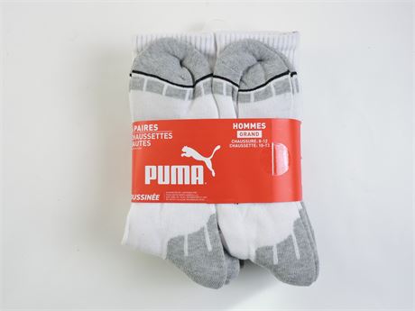 Police Auctions Canada - Men's Puma Crew Socks, 6 Pack - Size L (284286L)