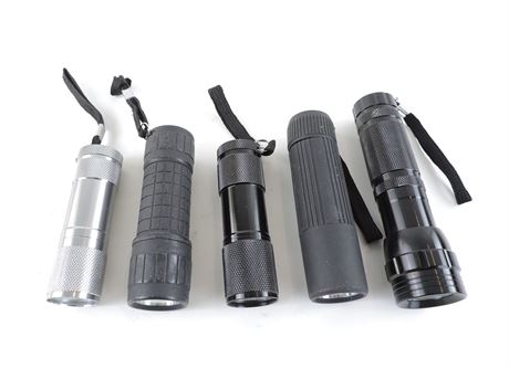 (5) Assorted LED Flashlights: Police Security/Ozark Trail/More (272132A)