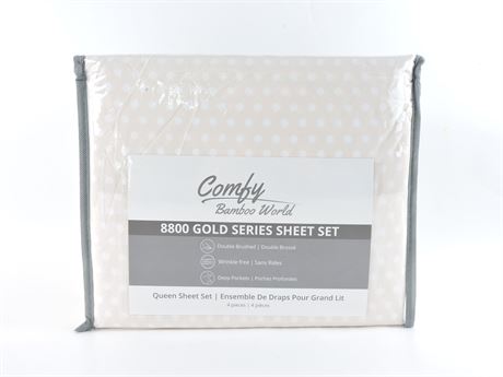 Comfy Bamboo World 4-Piece Print Sheet Set, Polka Dot - Size Queen (269130H)