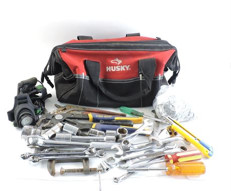 Police Auctions Canada - Husky Tool Bag w/ Lot Of Assorted Tools