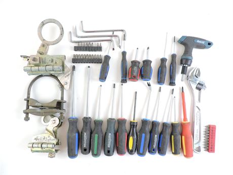 Assorted Used Tools: Screwdrivers/Mastercraft Wrench/Driver Bits/More (287412A)