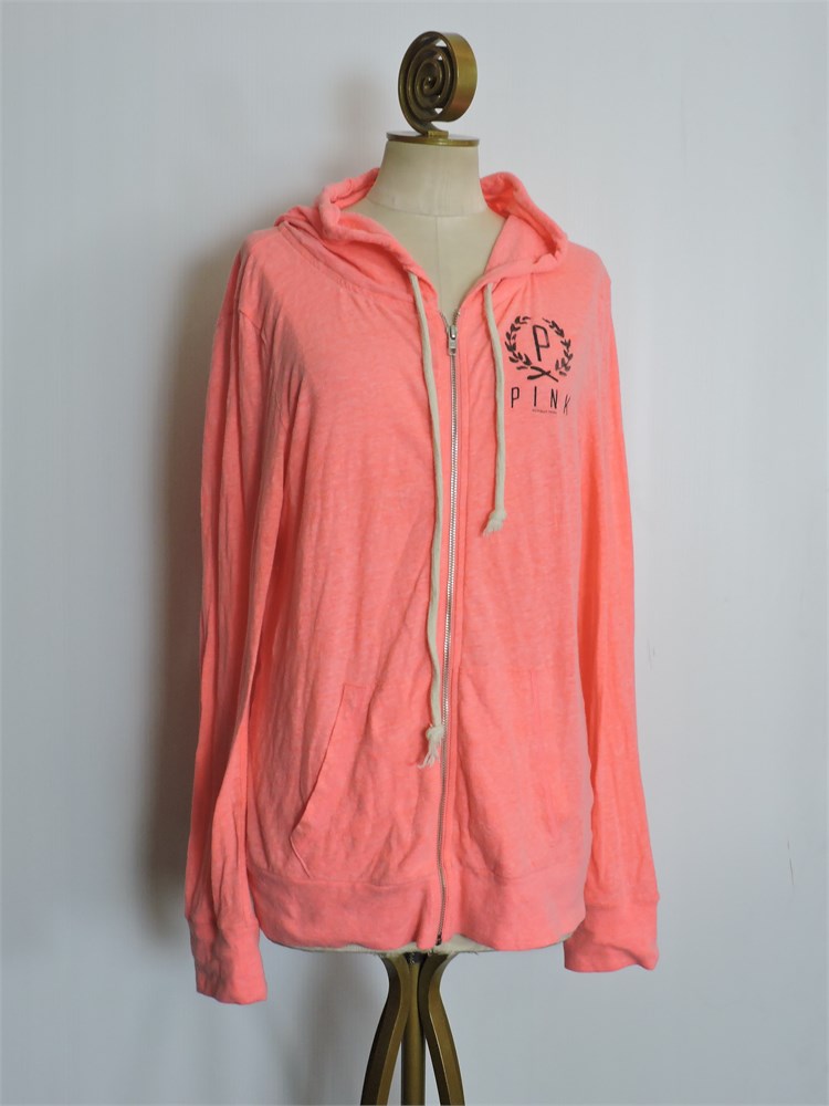 Police Auctions Canada - Women's Pink by Victoria Secret Zip Hoodie - Size L  (513426L)