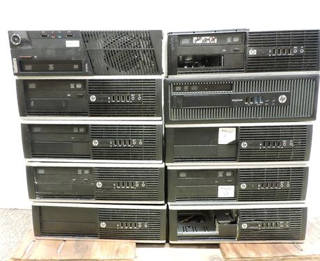 Lot of 10 Assorted HP & Lenovo Desktop Computers (Parts/Service) (254916B)