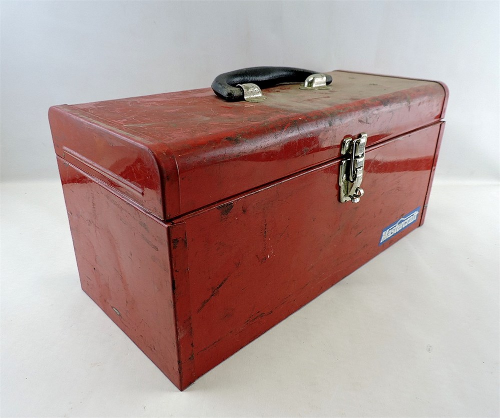 Police Auctions Canada - Mastercraft Metal Tool Box with Assorted Used ...