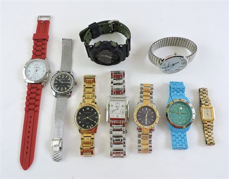 Police Auctions Canada - Lot of (9) Assorted Non-Working Watches (For ...