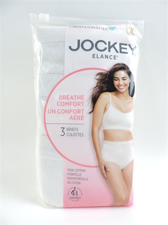 Police Auctions Canada - Women's Jockey Elance Breathe Comfort Cotton Briefs,  3 Pack - Size 7/L (517482L)