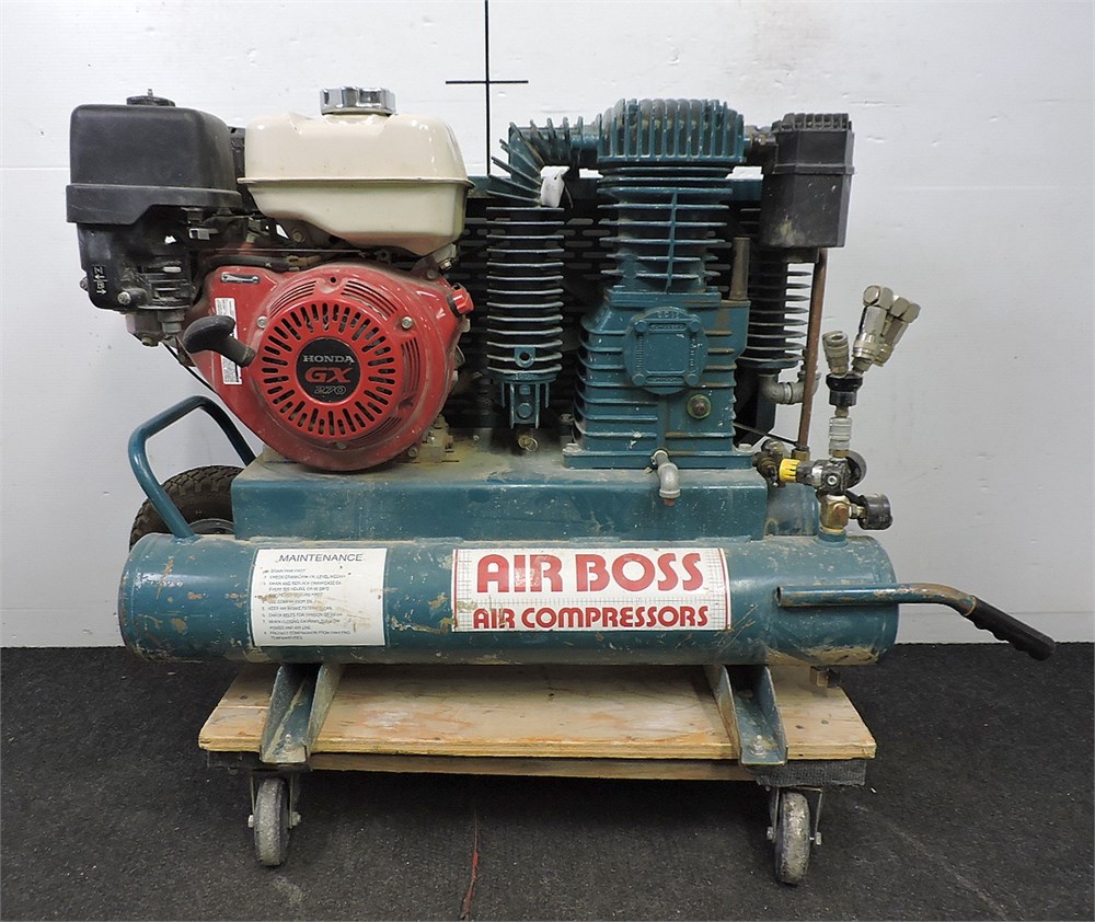 Menstruation Fiasko influenza Police Auctions Canada - Air Boss Dual-Tank Air Compressor with Honda Gas  Engine (237464A)