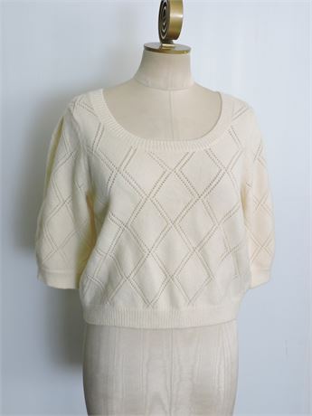 Open-Knit Cropped Sweater