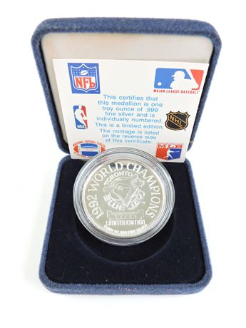 1 oz Silver (1992 World Champions - Toronto Blue Jays) - Canada – Numista