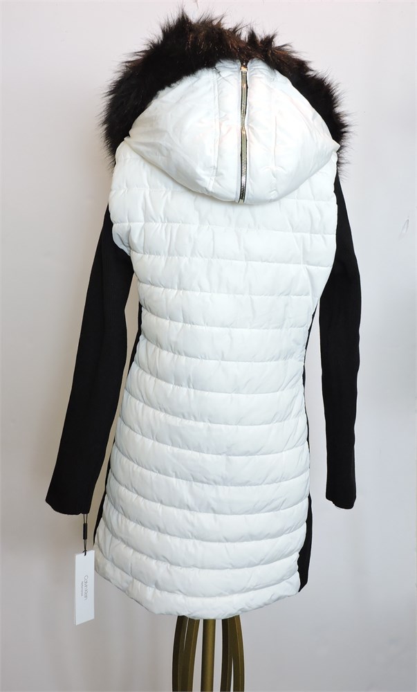 Police Auctions Canada - Women's Calvin Klein Performance Puffer & Rib-Knit  Hooded Coat, Size L (260655L)
