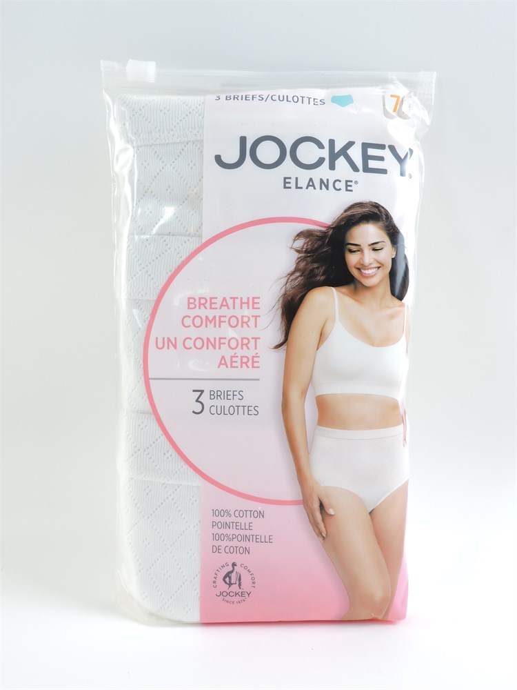 Police Auctions Canada - Women's Jockey Elance Breathe Comfort Cotton  Briefs, 3 Pack - Size 7/L (517482L)