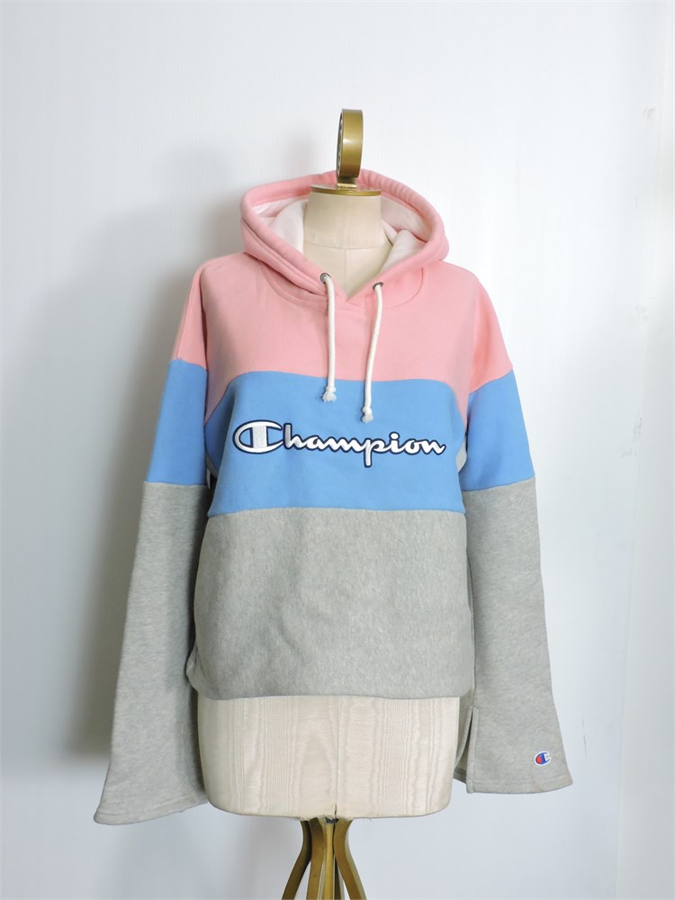 Pink blue and grey cheap champion hoodie