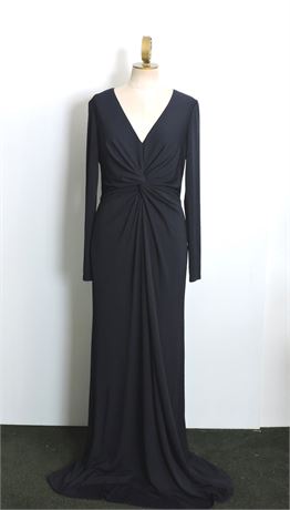 Women's Lauren Ralph Lauren Twist Front Floor Length Dress, Size 10 (522025L)