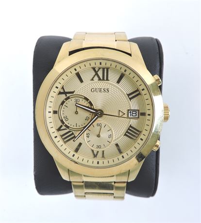 Police Auctions Canada Men s Guess Steel Gold Toned Stainless