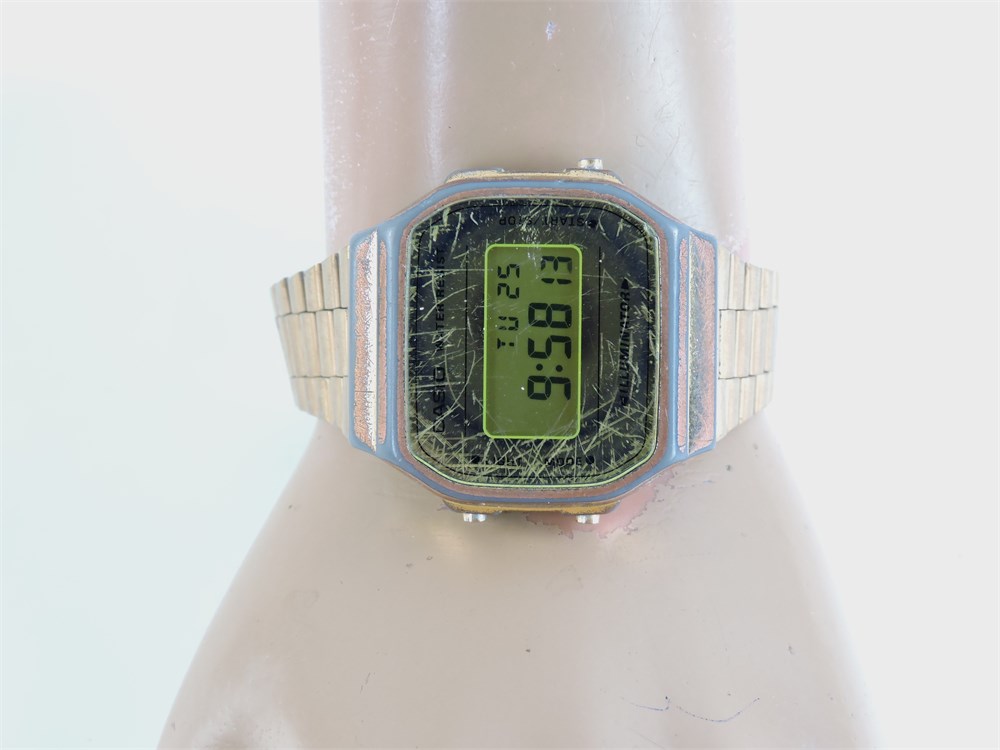 Police Auctions Canada Casio A 168WE Digital Watch 274732F