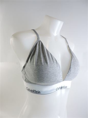 Calvin Klein modern cotton lightly lined triangle bralette in grey