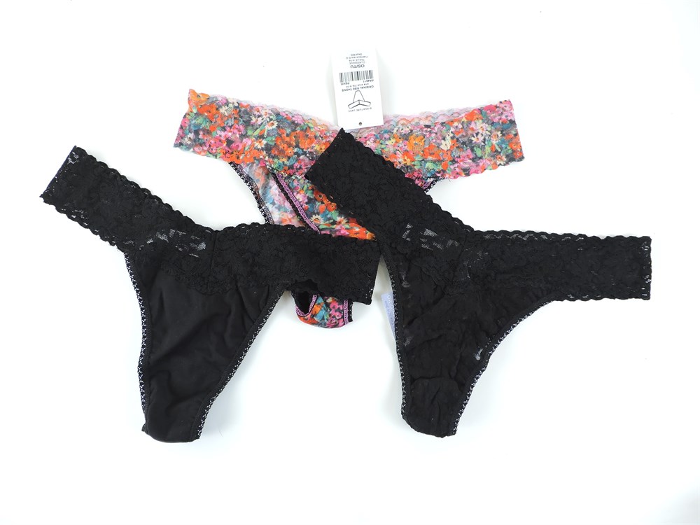 Police Auctions Canada - (3) Women's Hanky Panky Assorted Lace Thong Panties  - One Size/4-14 (517448L)