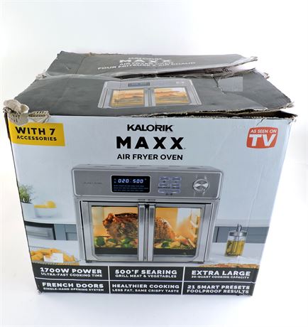 Kalorik French Door Air Fryer 26Qt Digital MAXX 10-in-1 Toaster Oven With