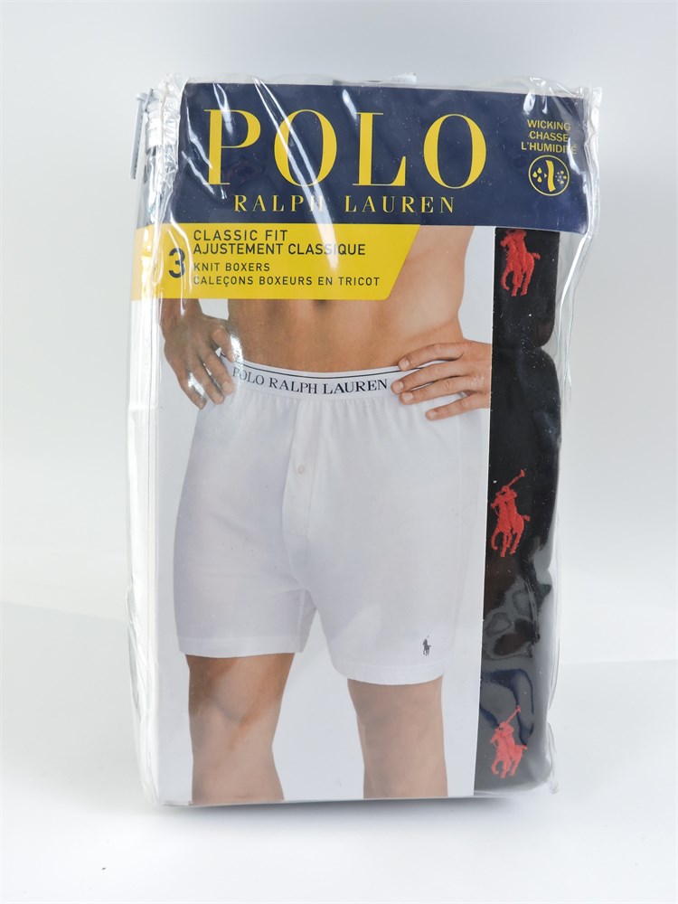 Police Auctions Canada - Men's Polo Ralph Lauren Classic Fit Knit Boxers, 3  Pack - Size L (516682L)